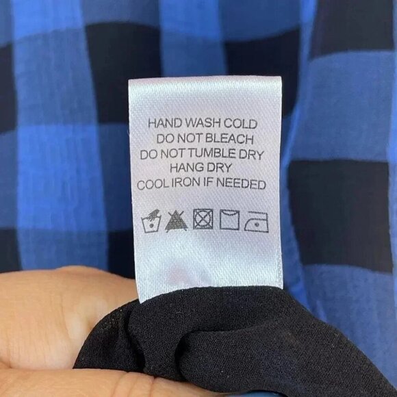 Tularosa Jenny Blue And Black Buffalo/gingham Plaid Wrap Mini Dress medium - Picture 14 of 15